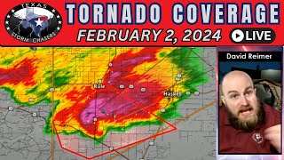 February 2 2024 LIVE Texas Tornado Warning Coverage Haskell [upl. by Leirum662]