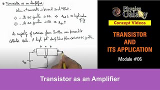 Class 12 Physics  Transistor And Its Application  6 Transistor as an Amplifier  For JEE amp NEET [upl. by Jariv]