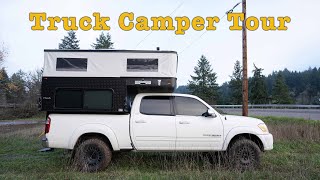 Best Lightweight Budget 4x4 Truck Camper Four Wheel Campers Hawk Shell  Tour And Walk Through [upl. by Ahsinirt616]