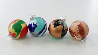 Create DIY Christmas Pouring Paint Baubles [upl. by Marucci379]