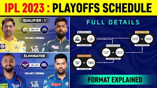 IPL 2023 Playoffs Schedule amp Format Explain  IPL Semifinal 2023 Schedule  IPL 2023 Qualified Teams [upl. by Nywloc]