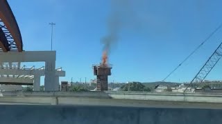 TxDOT says no delays will occur after bridge column fire OSHA is investigating [upl. by Kcirrek]