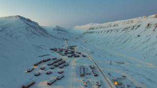 Longyearbyen from above in 4k February 2017 [upl. by Gaiser]