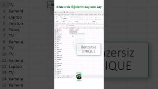 Benzersiz ögelerin sayısı excel office365 ipucu microsoft verianalizi exceltips [upl. by Aidyn]