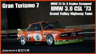 Gran Turismo 7  BMW 30 CSL 73  Grand Valley Highway Tune  Z4 Gr3 Engine Swapped GT7 Tuning [upl. by Royo]