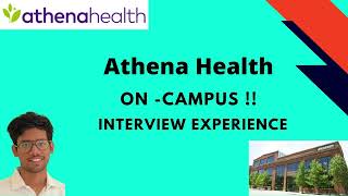 AthenaHealth Interview Experience  OnCampus  VIT  CSE  placement [upl. by Keverne]