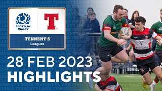 HIGHLIGHTS  Tennents Mens Premiership and National Leagues  28th February 2023 [upl. by Rexanna]