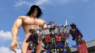 optimus prime vs attack on titan in real life [upl. by Islek]