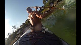 Bow and stern rudder example Seakayak greenland paddle [upl. by Killen217]