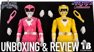 Mighty Morphin Power Rangers Movie Pink amp Yellow Rangers 16 Scale Figures Unboxing amp Review [upl. by Tamma]