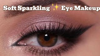 Soft sparkling eye makeup tutorials for Festivals ✨ GrowupwithRukhsar [upl. by Kendell671]