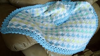 Mantita de Bebé en Punto Tunecino y Crochet Parte 4 [upl. by Jaenicke]