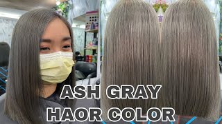 HOW TO ACHIEVE ASH GRAY HAIR COLOR  ASH GRAY  ASH BROWN  CHADING [upl. by Scuram]