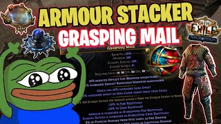 MIRROR CRAFTING AN ARMOUR STACKING GRASPING MAIL FOR MY SHOP   Path of Exile Necropolis 324 [upl. by Lubbi]