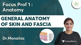 General Anatomy Of Skin and Fascia  Focus Prof 1 Anatomy Unacademy Future Doctors l DrMonalisa [upl. by Helgeson]