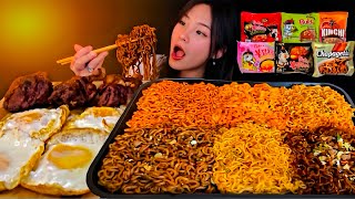 EATING DIFFERENT FLAVOR KOREAN RAMEN NOODLES CHALLENGE  TRYING FOR THE FIRST TIME mukbang [upl. by Ettelra]