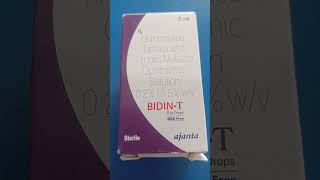 BIDIN T Eye dropsoperthamic solution Brimonidin Tartrate and Timolol Maleate Opthalmic Solution [upl. by Anielram]