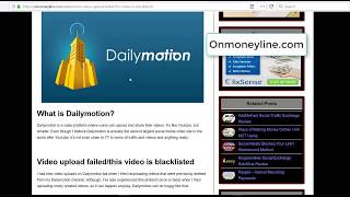 Dailymotion – Video Upload Failed and This Video is Blacklisted Workaround  Onmoneyline [upl. by Fein]