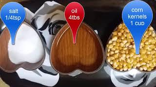 Easyperfect homemade popcorns on stovetop in 2 minutes [upl. by Eednus293]