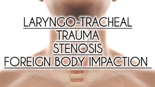 LARYNGOTRACHEAL TRAUMA STENOSIS amp FOREIGN BODY IMPACTION PART1 [upl. by Wilfrid]