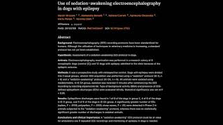 7 Use of sedationawakening electroencephalography in dogs with epilepsy [upl. by Nylde264]