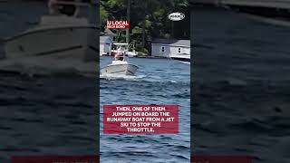 Teenager jumps onto runaway boat stops it on newhampshire lake [upl. by Lonne108]