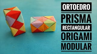 ▶ ORTOEDRO  PRISMA Rectangular  Origami Modular  Módulos de Sonobe [upl. by Yesnil660]