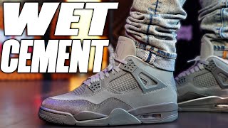 AIR JORDAN 4 SE quot WET CEMENT quot quot PARIS OLYMPICS quot REVIEW AND ON FOOT [upl. by Hsevahb]