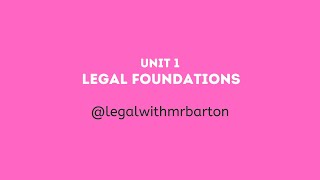 Unit 1 Aos1 VCE Legal Studies  Legal foundations Part 1 [upl. by Ettie20]