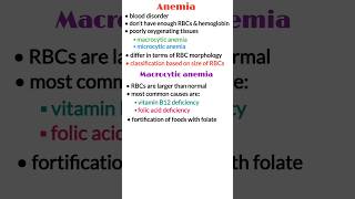 Types of anemia microcytic anemia macrocytic anemia medical shorts pathology made easy [upl. by Alejna874]