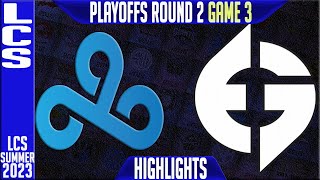 C9 vs EG Highlights Game 3  LCS Summer 2023 Playoffs Upper RND 2  Cloud9 vs Evil Geniuses G3 [upl. by Anadal]