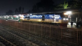 Extremely Night Train Video Porjotok Express train  Depart in Dhaka Biman Bandar Railway Station [upl. by Anippesuig]