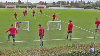 Cagliari Calcio Italy u16 dribbling passing and finishing exercise [upl. by Bunns]