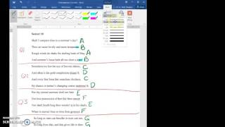 Shakespearean Sonnets Video 2 Marking Scansion Rhyme Scheme and Structure [upl. by Jacobo]