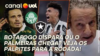 BRASILEIRÃO PALMEIRAS CHEGA OU BOTAFOGO DISPARA JUCA TRAJANO E RODRIGO MATTOS PALPITAM NA RODADA [upl. by Ainoda]