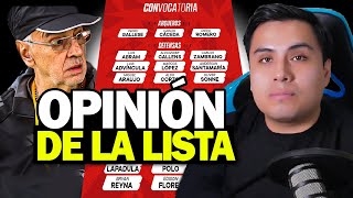 ALEX opina de la LISTA CONVOCADOS PERU [upl. by Lrub]