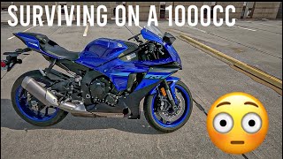 How I survived my first week on a 1000cc Motorcycle   Beginner POV  Yamaha R1 [upl. by Yttel]