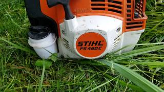 Débroussailleuse stihl fs 460c avec couteaux à taillis [upl. by Ettenowtna]