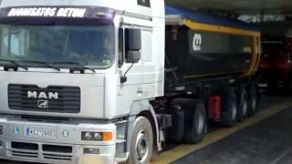 MAN Roadhaus reversing onto Argostoli ferry Kefalonia [upl. by Ylrebnik]