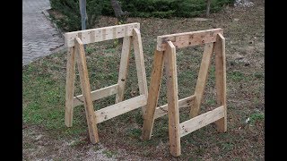 cavalletti con vecchi pallet fai da te homemade sawhorse with pallets [upl. by Orran558]