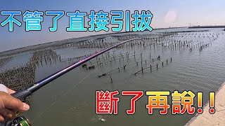 布袋龍宮溪釣魚 沒帶撈網 大魚 直接引拔 斷了再說 [upl. by Burl]