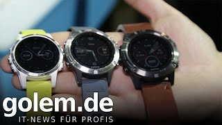 Garmin Fenix 5 Hands on CES 2017 [upl. by Mallin516]