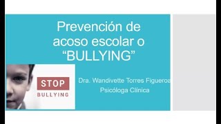 Prevencion del acoso escolar o quotbullyingquot [upl. by Constanta]