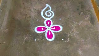 Margazhi madham sangu colour kolam designs3 dots dhanurmasam muggulunew year rangoli designs 2024 [upl. by Lrat412]