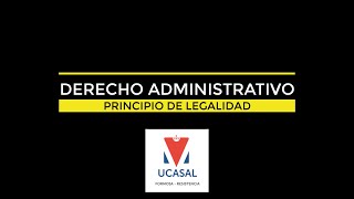 Derecho Administrativo Principio de legalidad [upl. by Sharline222]