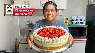 Receta CHEESECAKE DE FRESA 🍓 ¡Receta Super fácil y Barata 💚 Mi Receta Mágica [upl. by Cailean]