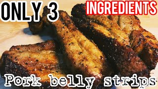 AIR FRYER PORK BELLY STRIPS only 3 ingredients [upl. by Einnos375]