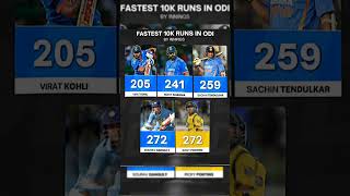 FASTEST 10K RUNS IN ODI CRICKET shorts cricket viratkohli rohitharma [upl. by Retla]