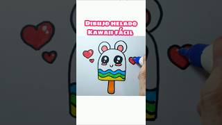 Dibujo helado KAWAII fácil videoshorts art drawing icecream kawaii easy shorts [upl. by Kaia]