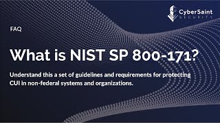 What is NIST SP 800171 [upl. by Annuahs]